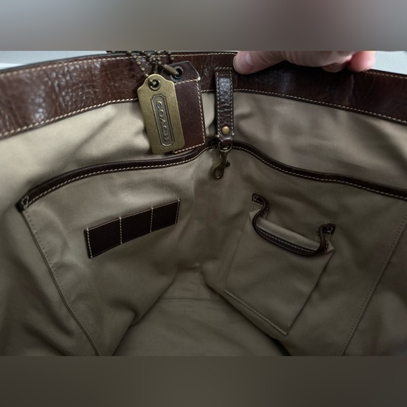 Coach Brown Leather Tote Bag - Picture 6 of 7